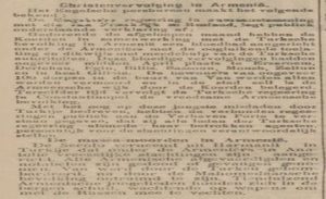 Dutch Newspaper Reporting on Armenian Massacres